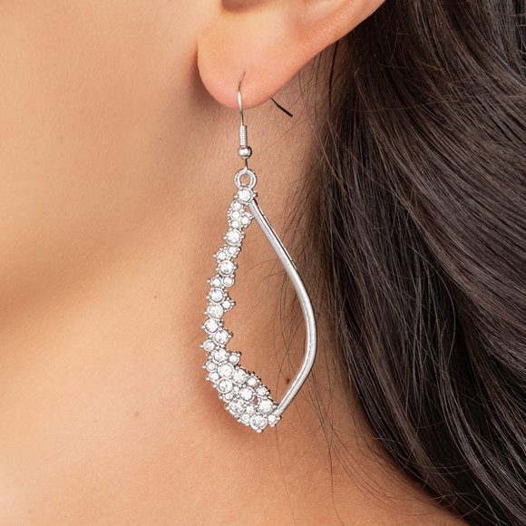 paparazzi Jewelry - Sparkly Side Effects - White Earrings